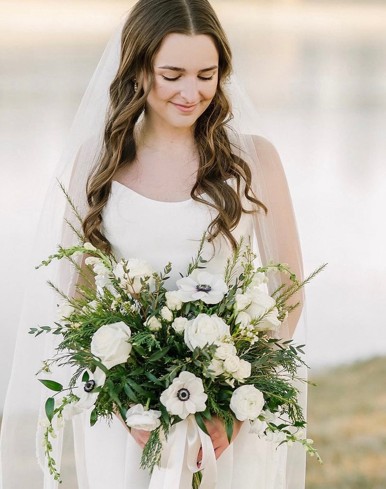 White floral bridal bouquet, Pella, Iowa

